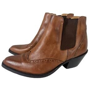 Durango RD252 Brown Short Ankle Leather Western Cowboy Bootie Size 6